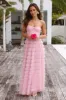 Lovers In Paris Strapless Tulle Maxi Dress Pink sold by Hello Molly