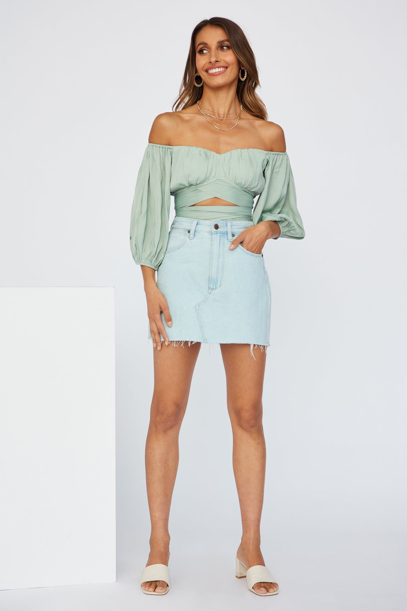 Living Doll Crop Top Pistachio sold by Hello Molly product image thumbnail 2