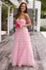 Lovers In Paris Strapless Tulle Maxi Dress Pink sold by Hello Molly