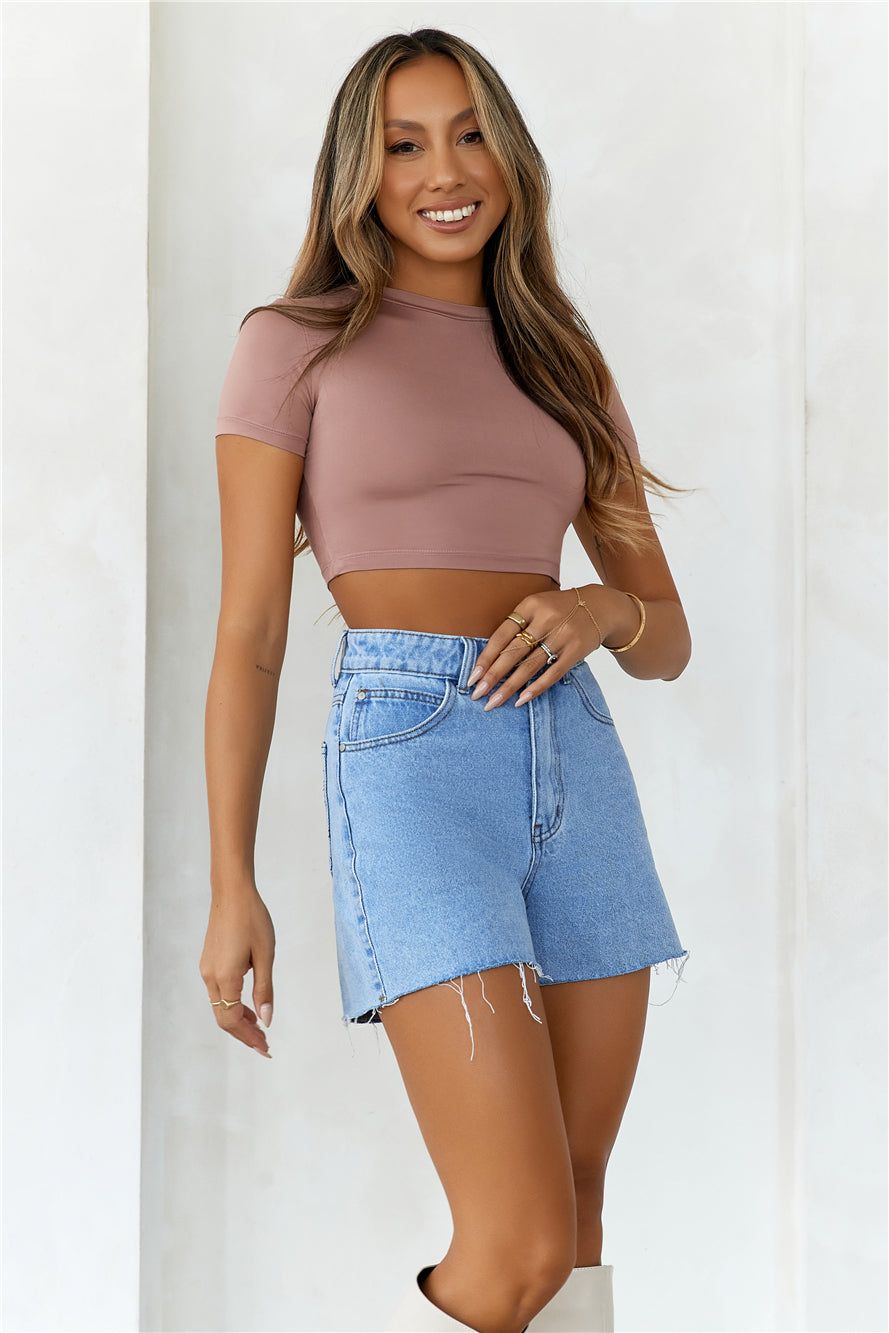 HELLO MOLLY The Baby Tee Crop Top Mocha sold by Hello Molly product image thumbnail 4