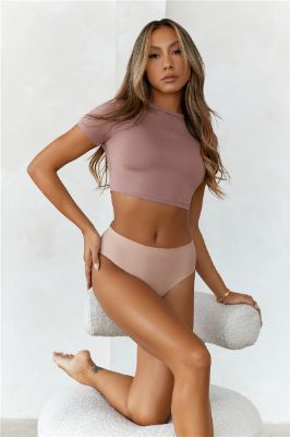 HELLO MOLLY The Baby Tee Crop Top Mocha sold by Hello Molly