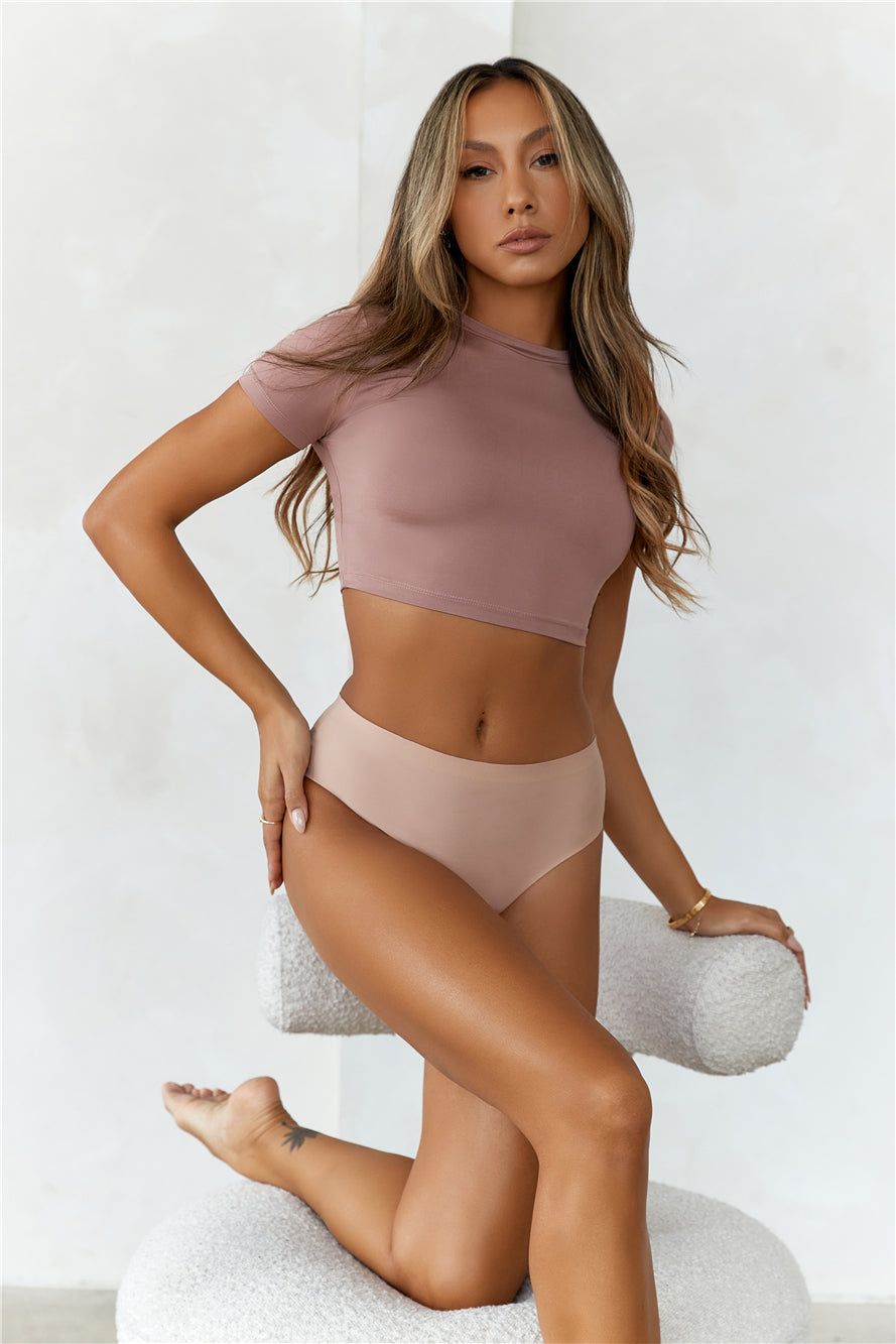 HELLO MOLLY The Baby Tee Crop Top Mocha sold by Hello Molly
