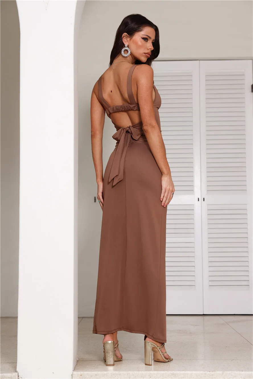Enter The Party Maxi Dress Chocolate sold by Hello Molly product image thumbnail 3