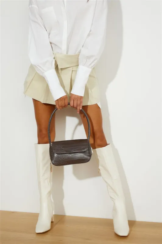 BILLINI Izalia Shoulder Bag Dark Chocolate Croc sold by Hello Molly