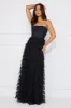 Honeyed Horizons Strapless Mesh Maxi Dress Black sold by Hello Molly
