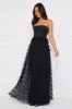 Honeyed Horizons Strapless Mesh Maxi Dress Black sold by Hello Molly