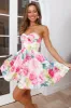 HELLO MOLLY Her Beauty Blooms Strapless Mini Dress Pink sold by Hello Molly