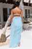 Statement Choice Strapless Tulle Maxi Dress Blue sold by Hello Molly
