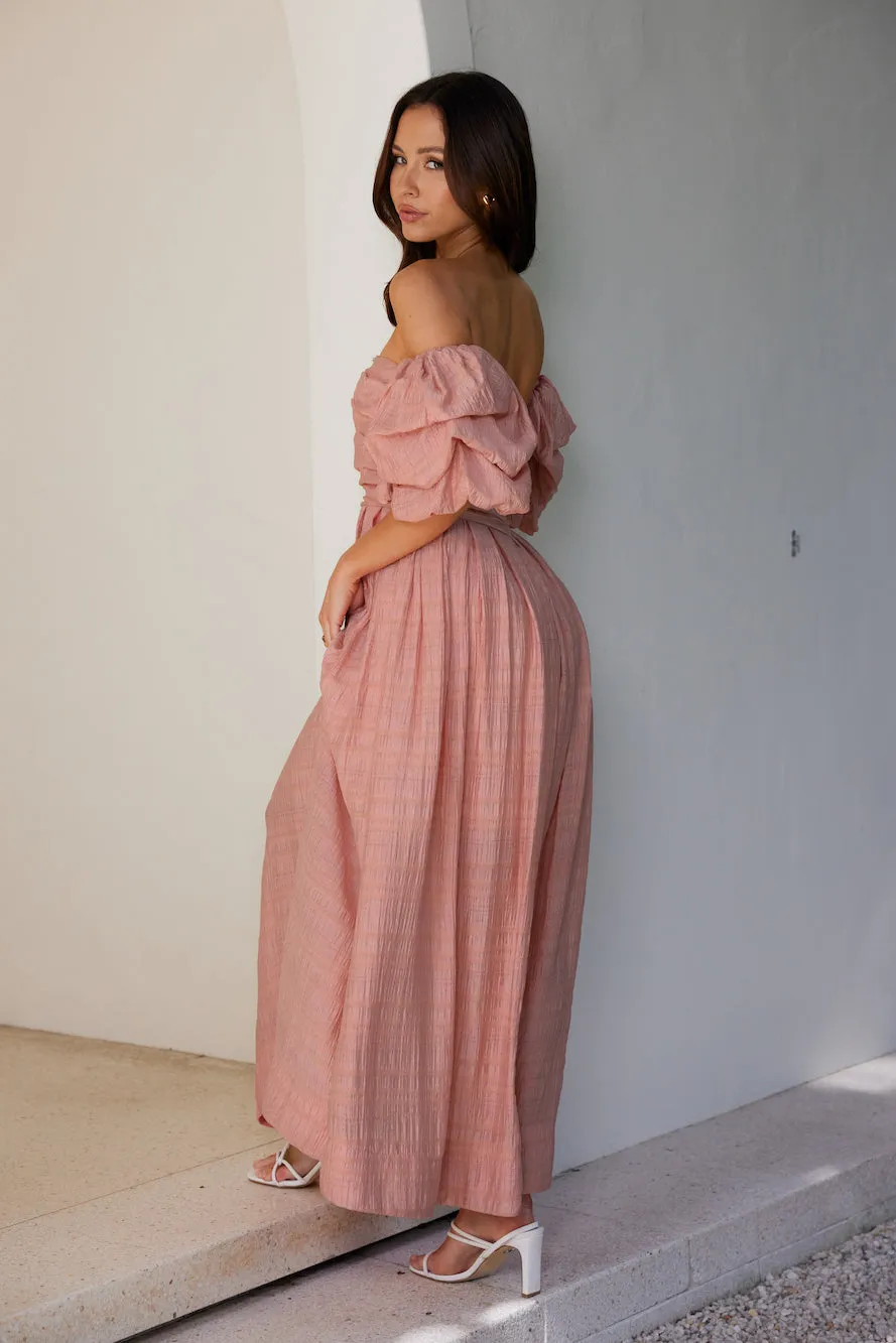 Birthday Weekend Off Shoulder Maxi Dress Peach sold by Hello Molly product image thumbnail 5