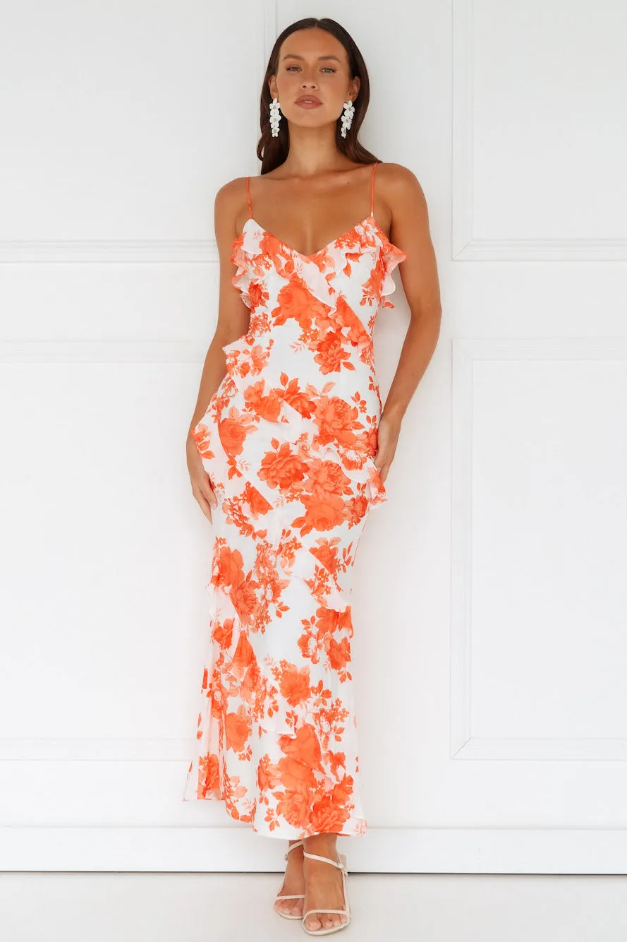 Sunshine Daisies Maxi Dress Orange sold by Hello Molly
