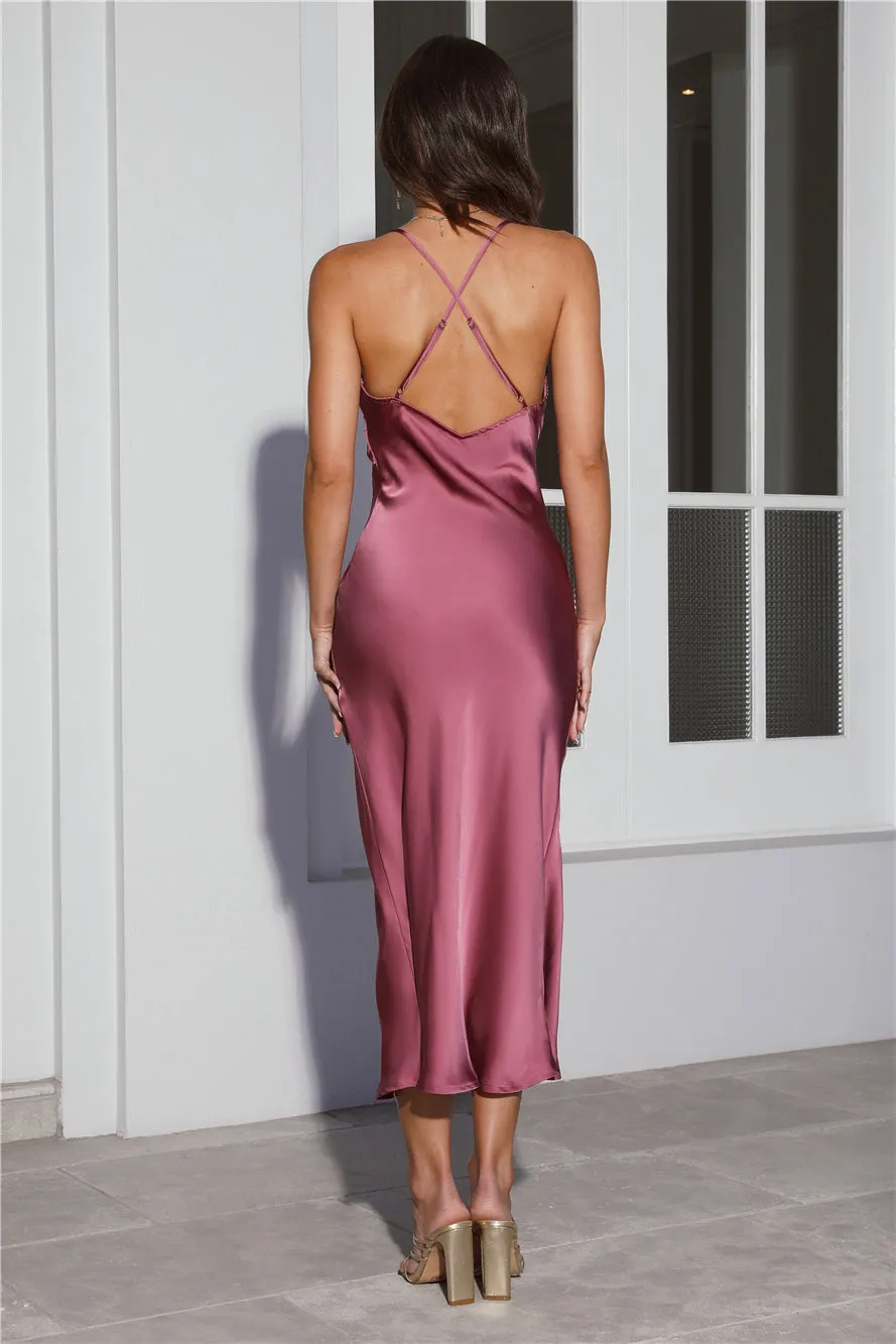 Slip Silk Satin Midi Dress Pink sold by Hello Molly product image thumbnail 4