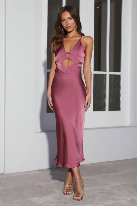 Slip Silk Satin Midi Dress Pink sold by Hello Molly