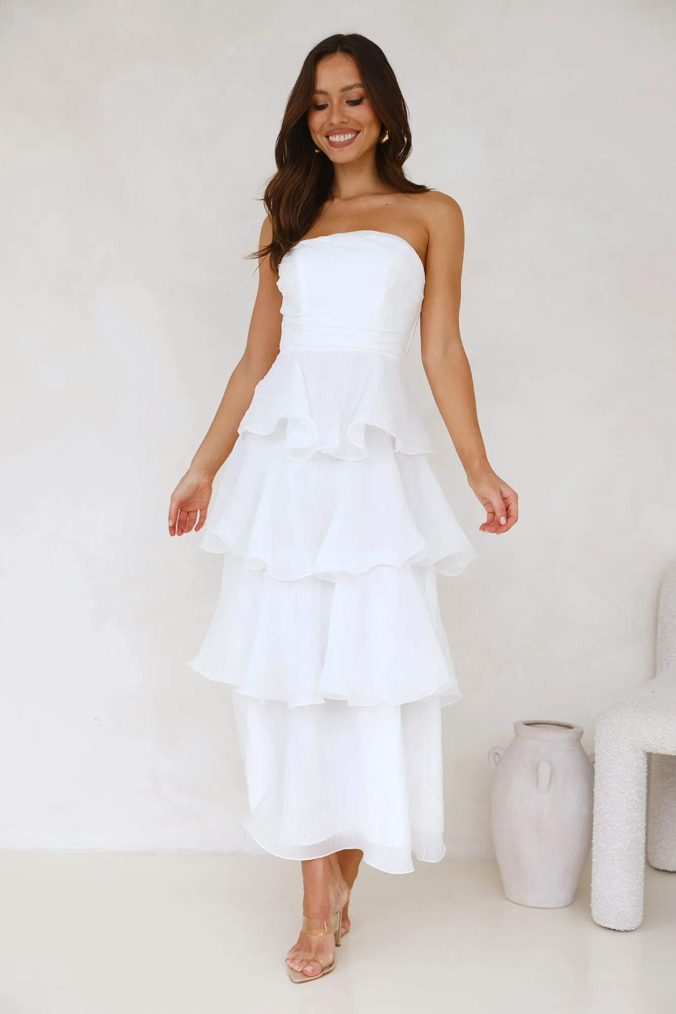 Wedding Adventure Strapless Maxi Dress White sold by Hello Molly product image thumbnail 3