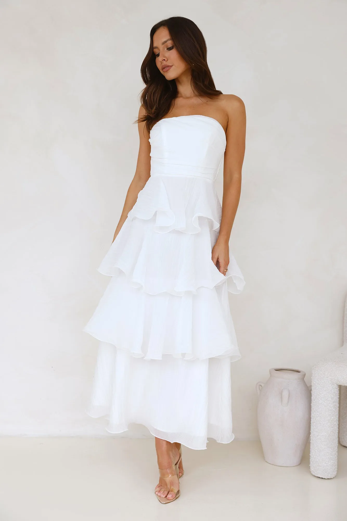 Wedding Adventure Strapless Maxi Dress White sold by Hello Molly product image thumbnail 5