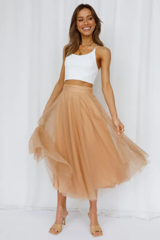 Keeping It Smart Midi Skirt Mocha sold by Hello Molly