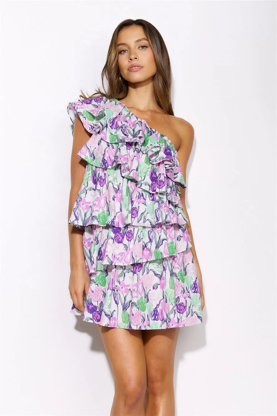 HELLO MOLLY Flower Bloom Mini Dress Purple sold by Hello Molly