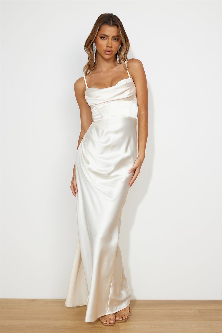 Exquisite Nature Maxi Dress Champagne sold by Hello Molly product image thumbnail 3