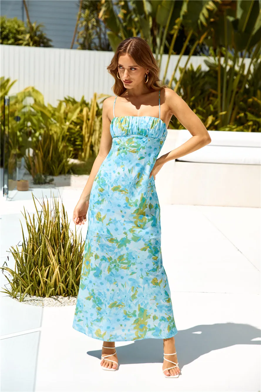 Eyes Of Sunshine Maxi Dress Blue sold by Hello Molly