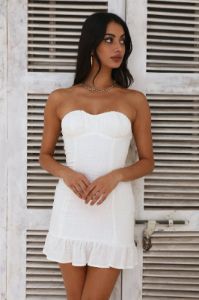 Brunch Party Mini Dress White sold by Hello Molly