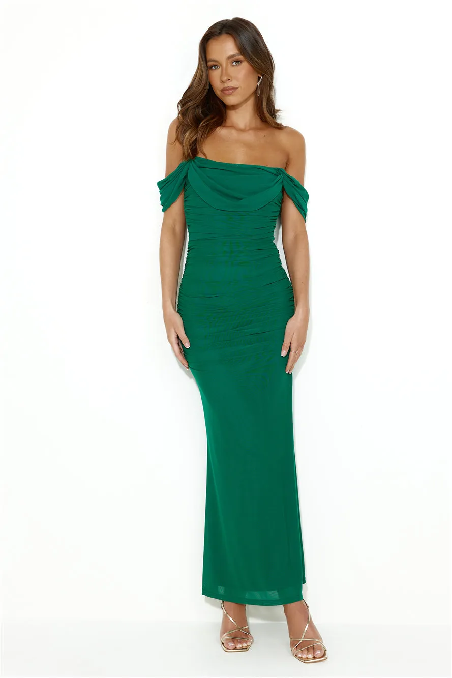 Your Brilliance Mesh Maxi Dress Green sold by Hello Molly