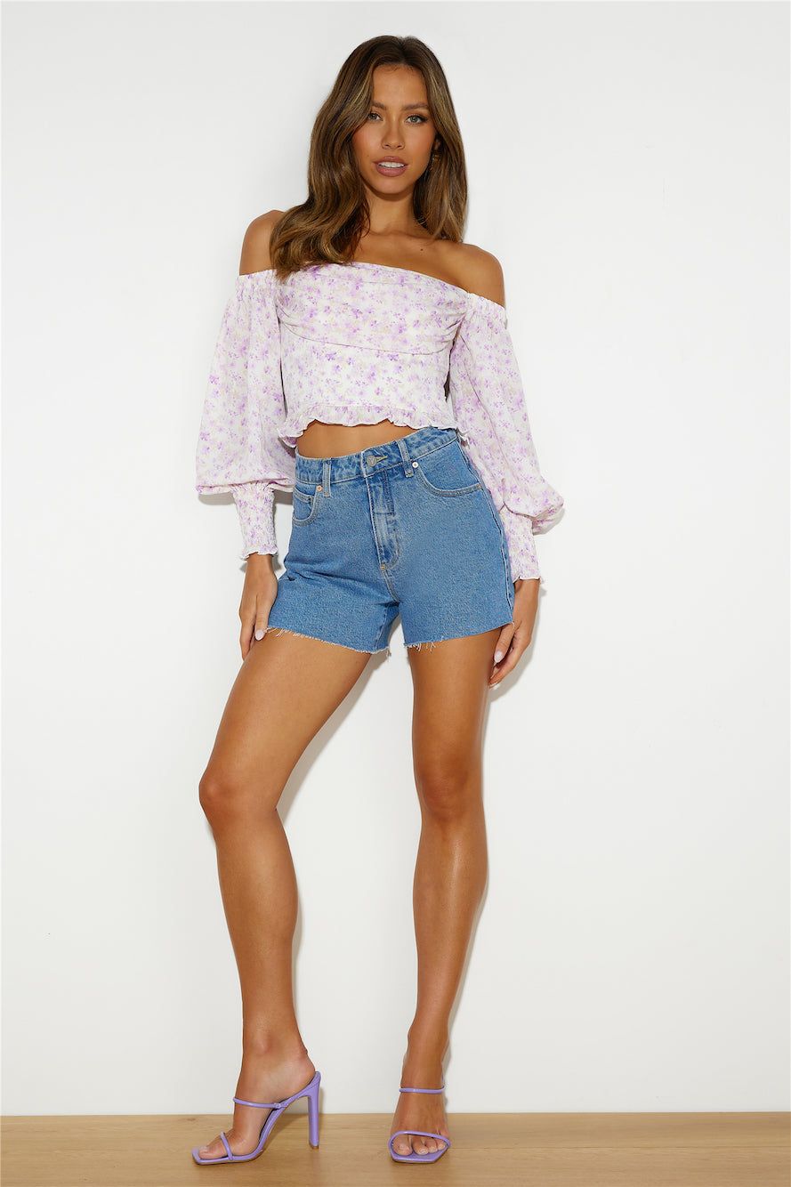 Island Escape Crop Top Purple sold by Hello Molly product image thumbnail 4