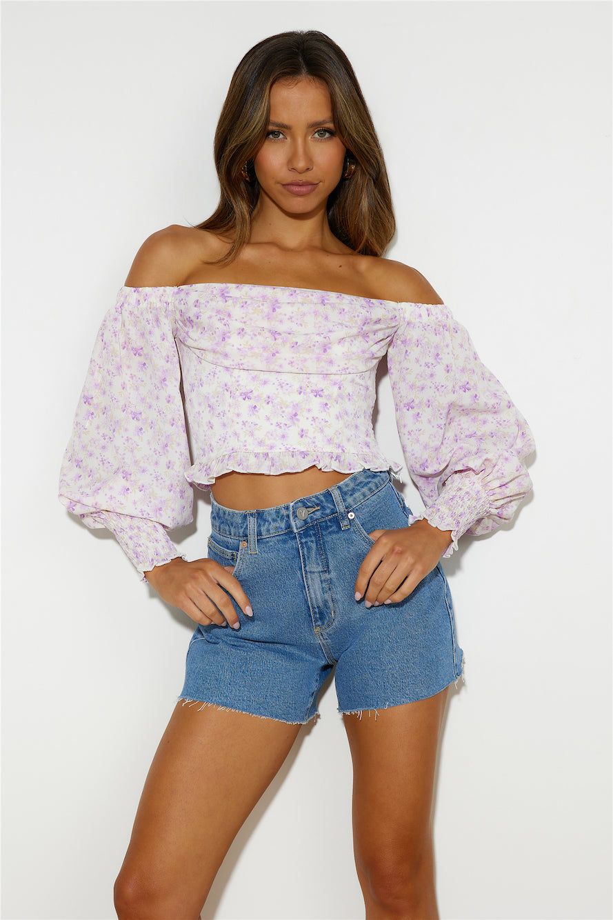 Island Escape Crop Top Purple sold by Hello Molly