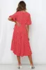 Giving Me Good Vibes Midi Dress Red sold by Hello Molly