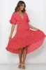 Giving Me Good Vibes Midi Dress Red sold by Hello Molly