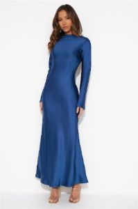 Royal Wedding Satin Maxi Dress Blue sold by Hello Molly