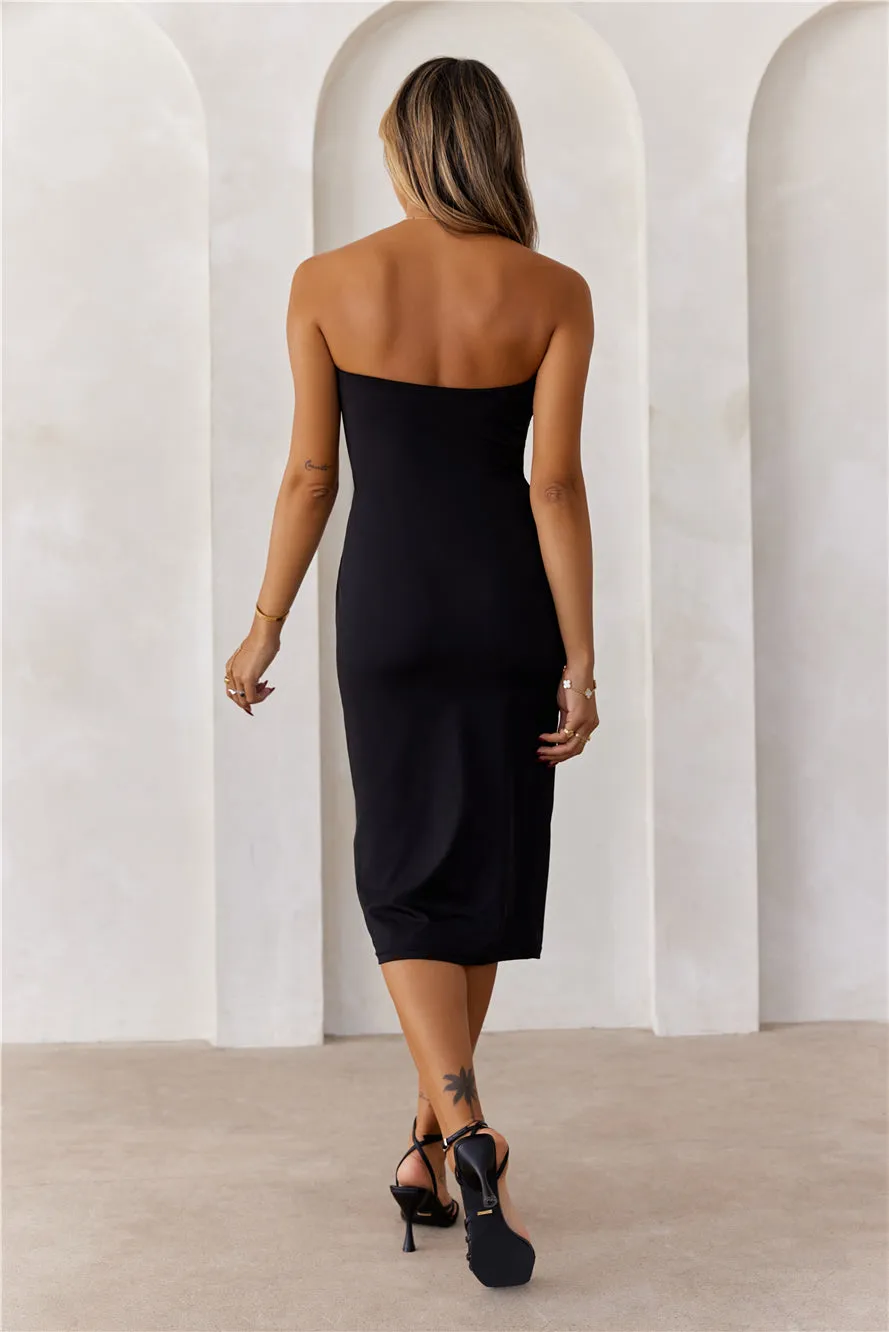 HELLO MOLLY BASE Ultimate Strapless Bodycon Midi Dress Black sold by Hello Molly product image thumbnail 5