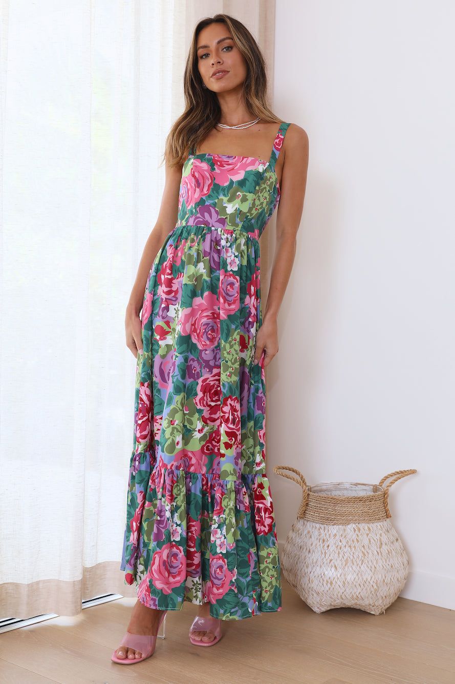 Blossom Garden Maxi Dress Pink sold by Hello Molly