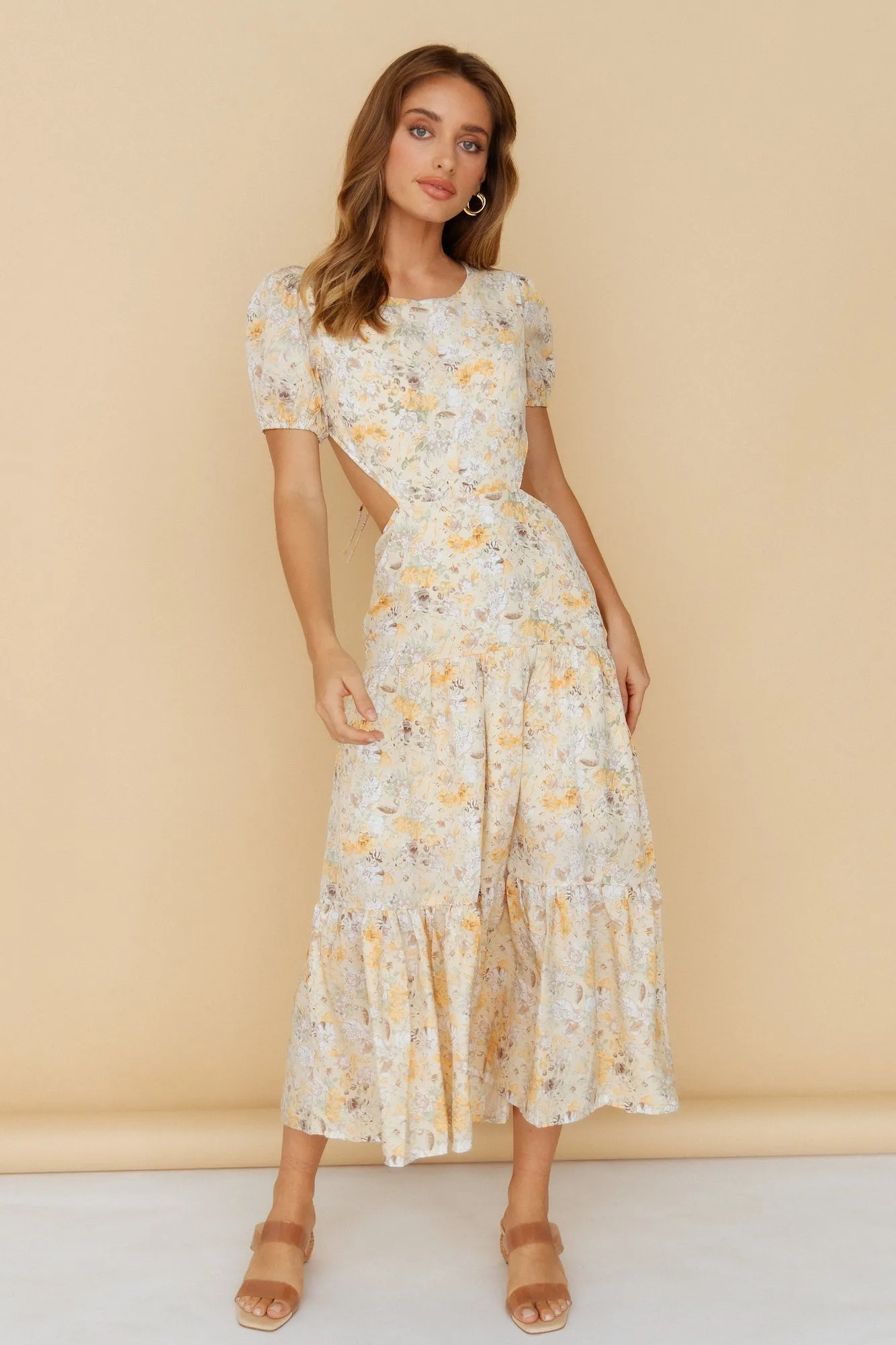 Flow Down Gently Midi Dress Yellow sold by Hello Molly product image thumbnail 5