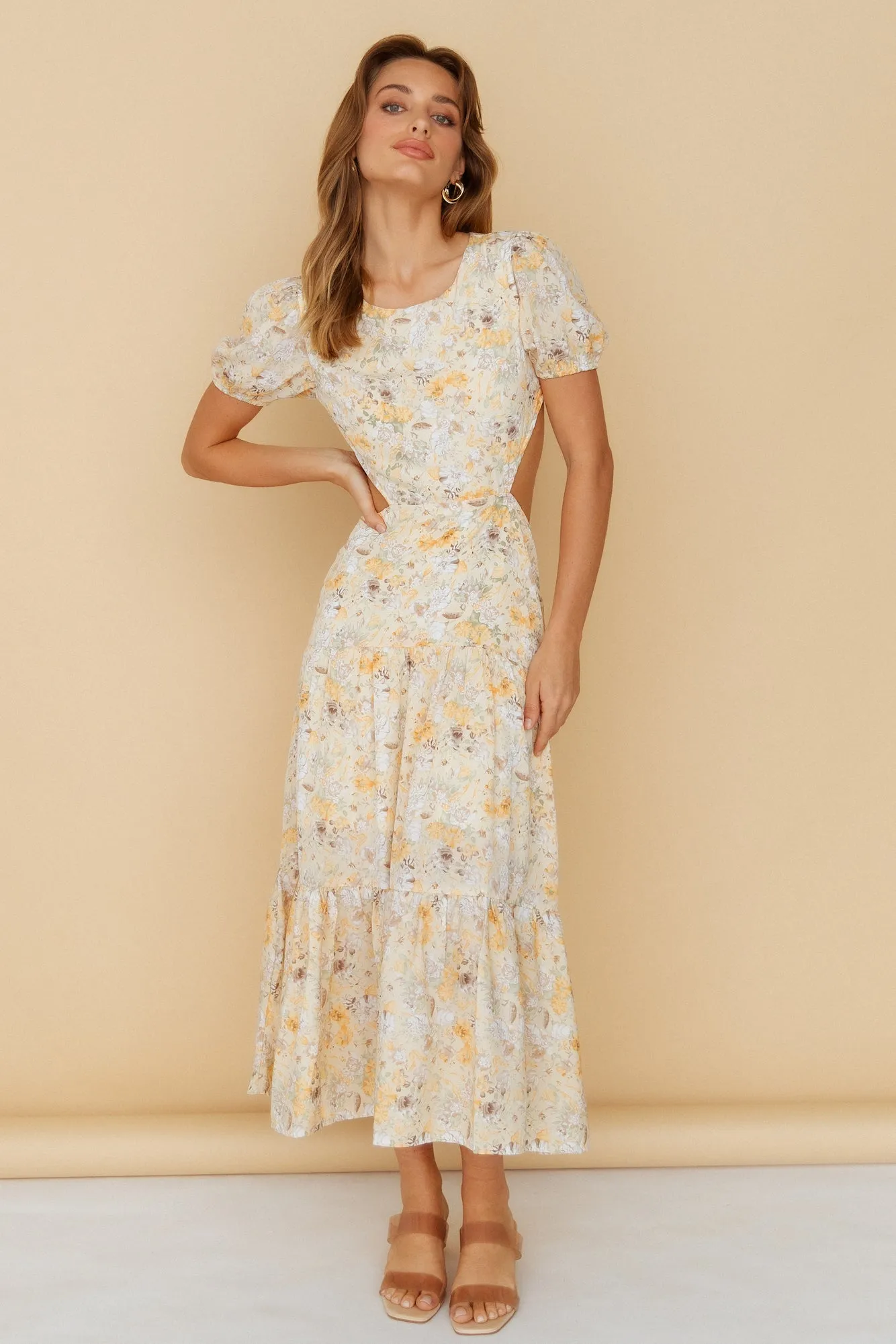 Flow Down Gently Midi Dress Yellow sold by Hello Molly product image thumbnail 2