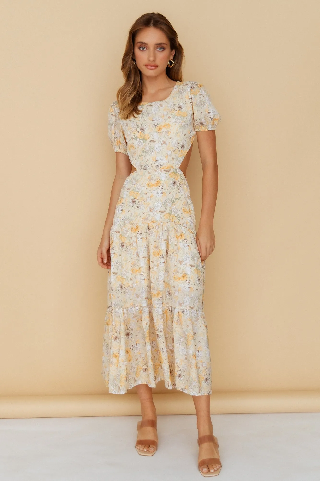 Flow Down Gently Midi Dress Yellow sold by Hello Molly product image thumbnail 3