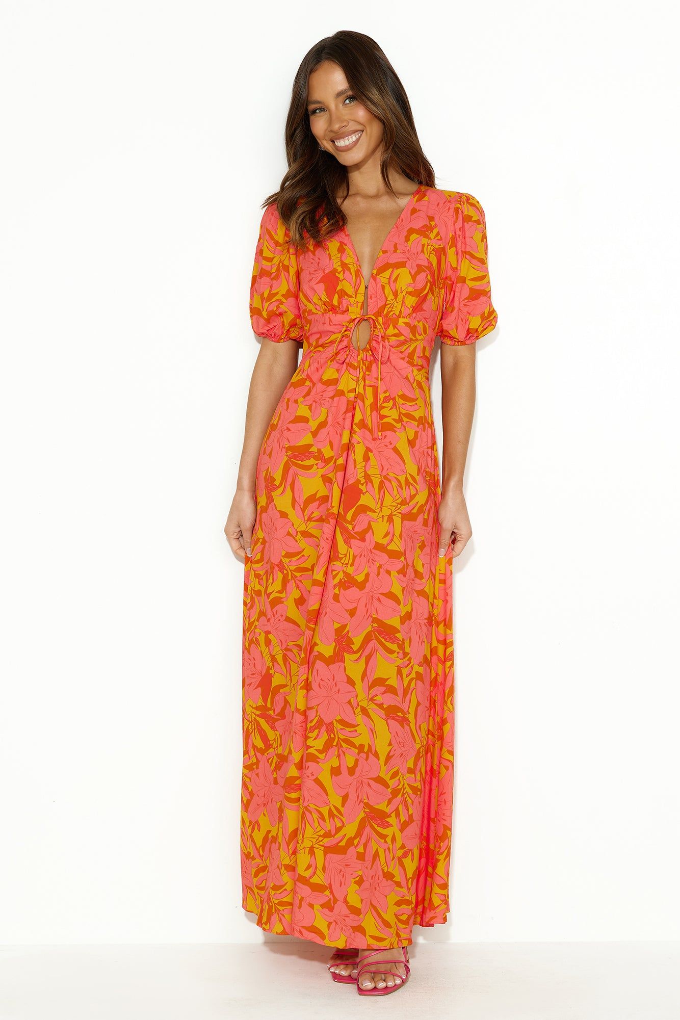 In The Hills Maxi Dress Orange sold by Hello Molly