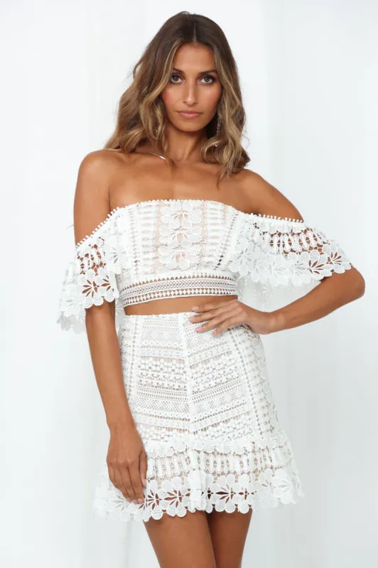 Summer Sounds Skirt White sold by Hello Molly