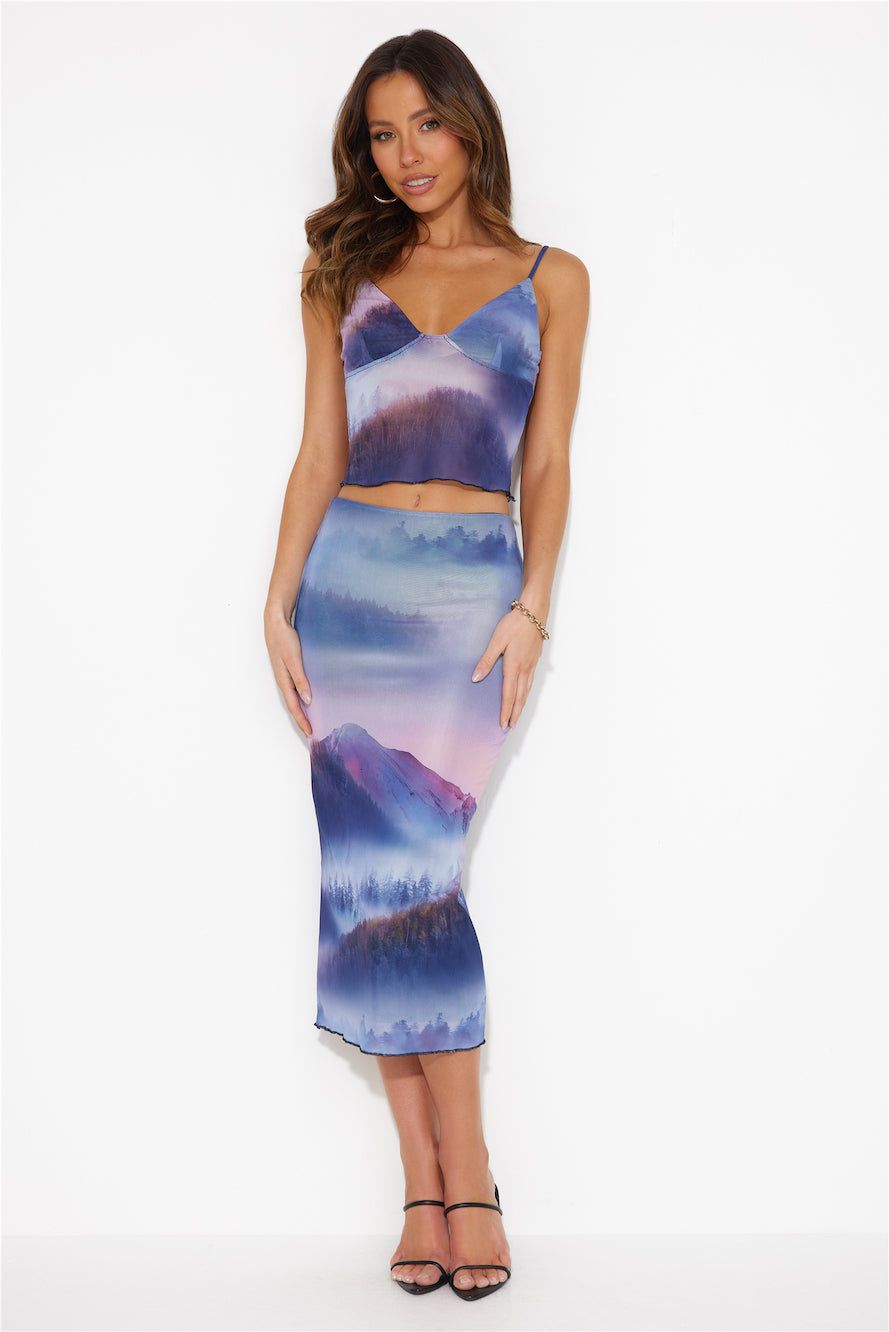 All In One Mesh Crop Top Blue sold by Hello Molly