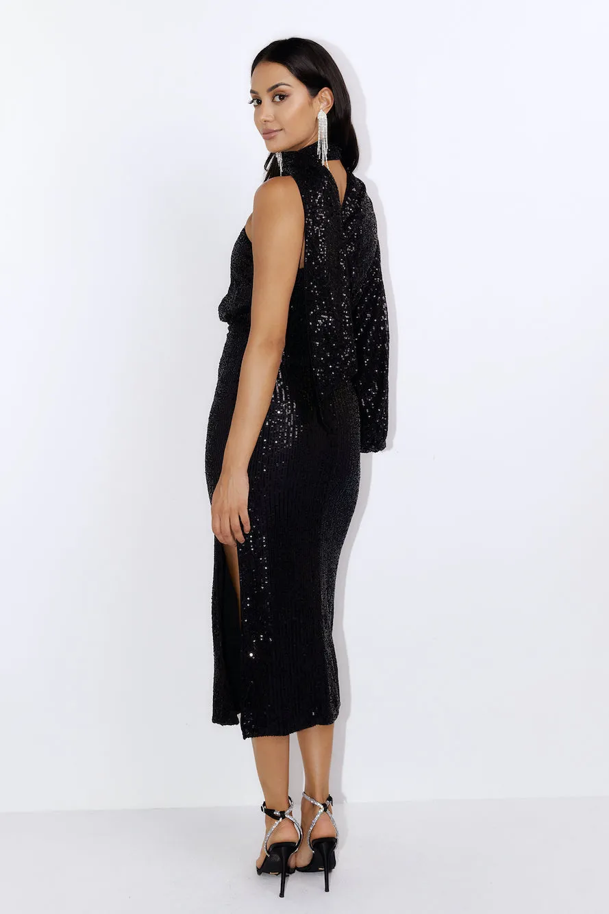 Bring The Class Sequin Maxi Dress Black sold by Hello Molly product image thumbnail 5
