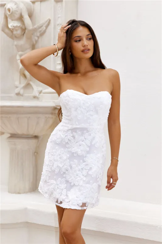 Finding Beauty Strapless Mini Dress White sold by Hello Molly