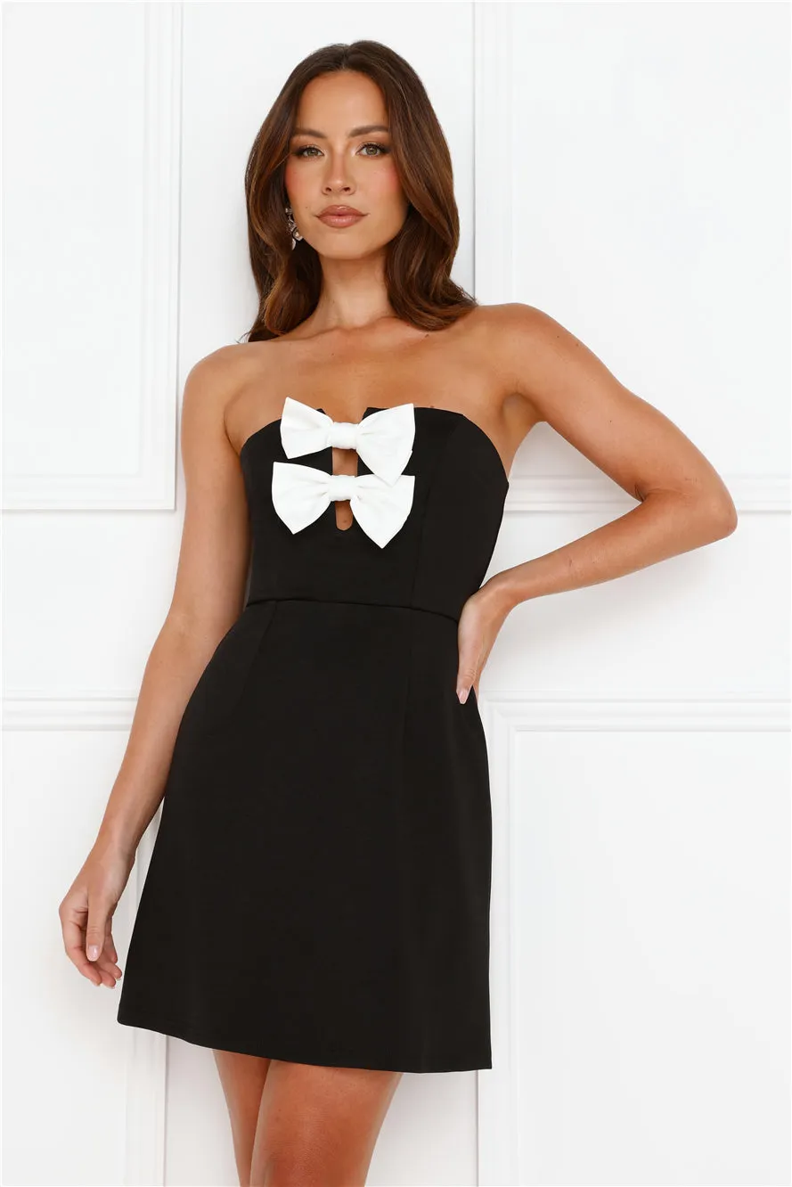 Coquette Aesthetic Strapless Mini Dress Black sold by Hello Molly