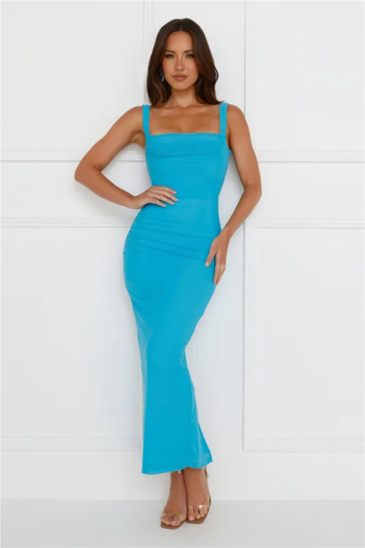Simply Better Mesh Maxi Dress Blue sold by Hello Molly