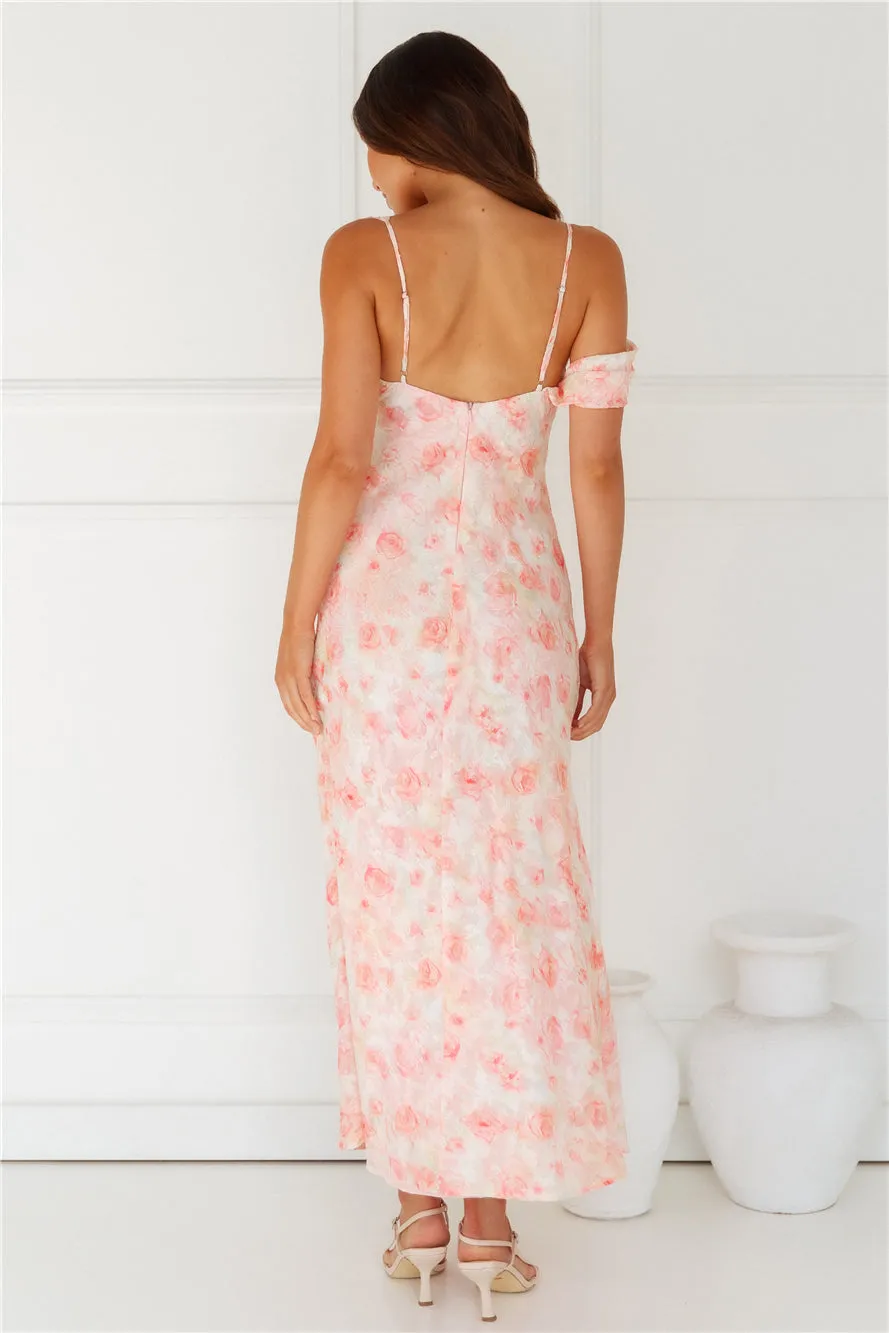 Liliana Off Shoulder Maxi Dress Peach sold by Hello Molly product image thumbnail 4