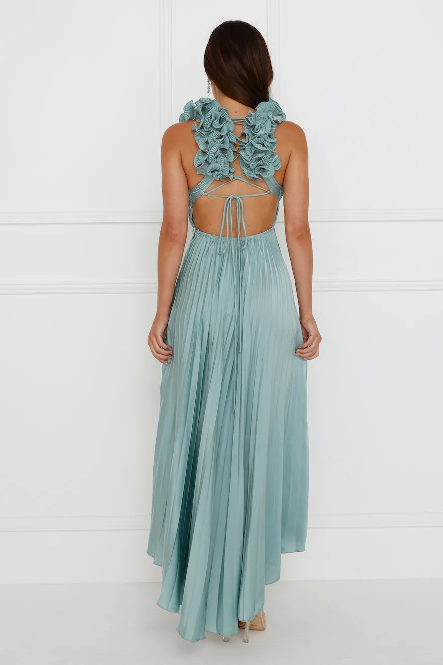 Something Special Satin Midi Dress Sage sold by Hello Molly product image thumbnail 5