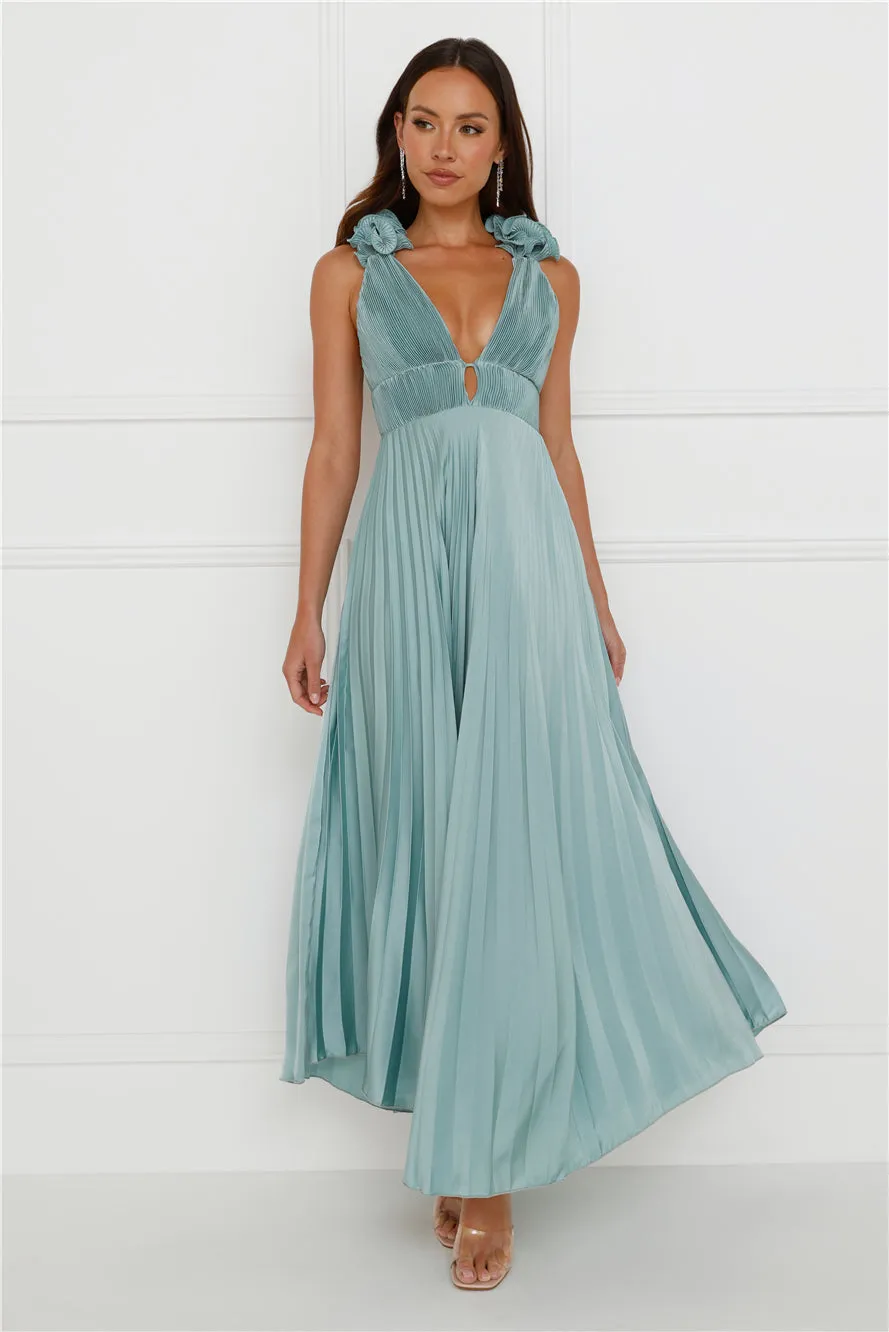 Something Special Satin Midi Dress Sage sold by Hello Molly product image thumbnail 2