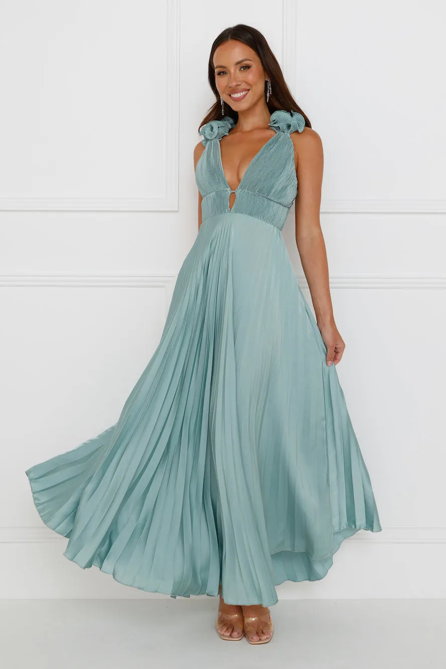 Something Special Satin Midi Dress Sage sold by Hello Molly product image thumbnail 3