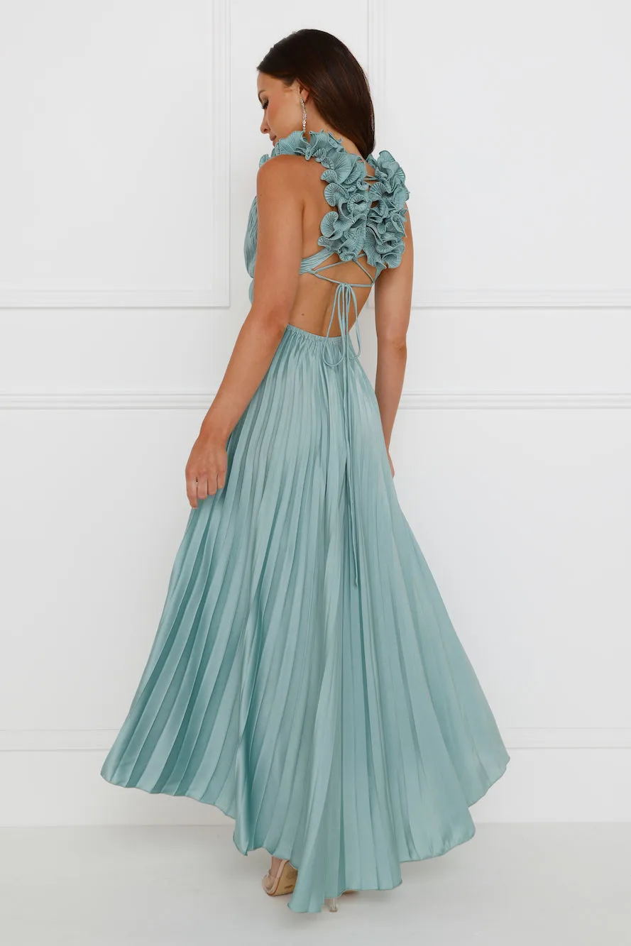 Something Special Satin Midi Dress Sage sold by Hello Molly product image thumbnail 4