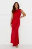 Classy Entrance Satin Slip Maxi Dress Red sold by Hello Molly