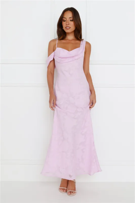Depend On Me Off Shoulder Maxi Dress Lilac sold by Hello Molly