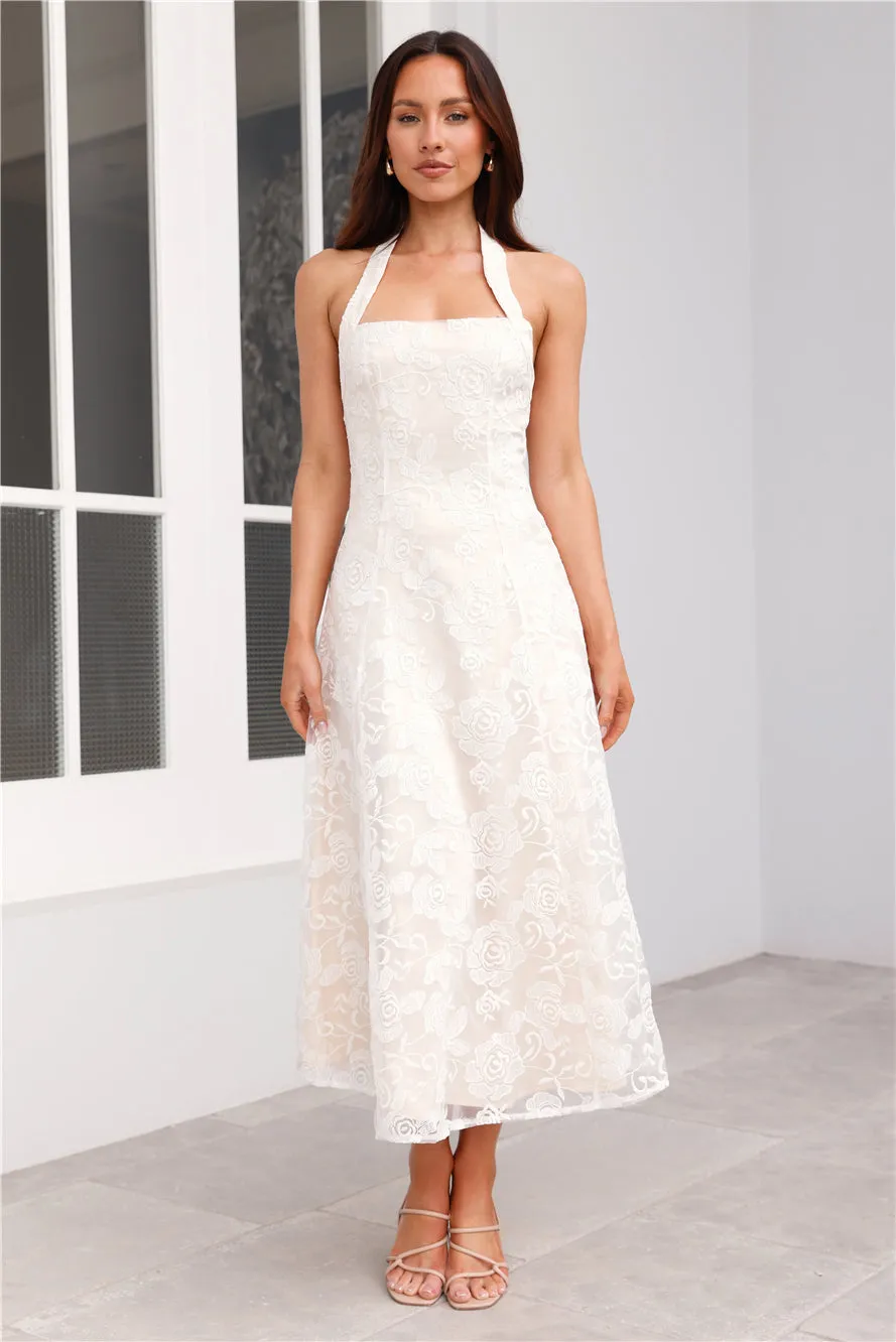 Disco Daze Halter Midi Dress White sold by Hello Molly product image thumbnail 2