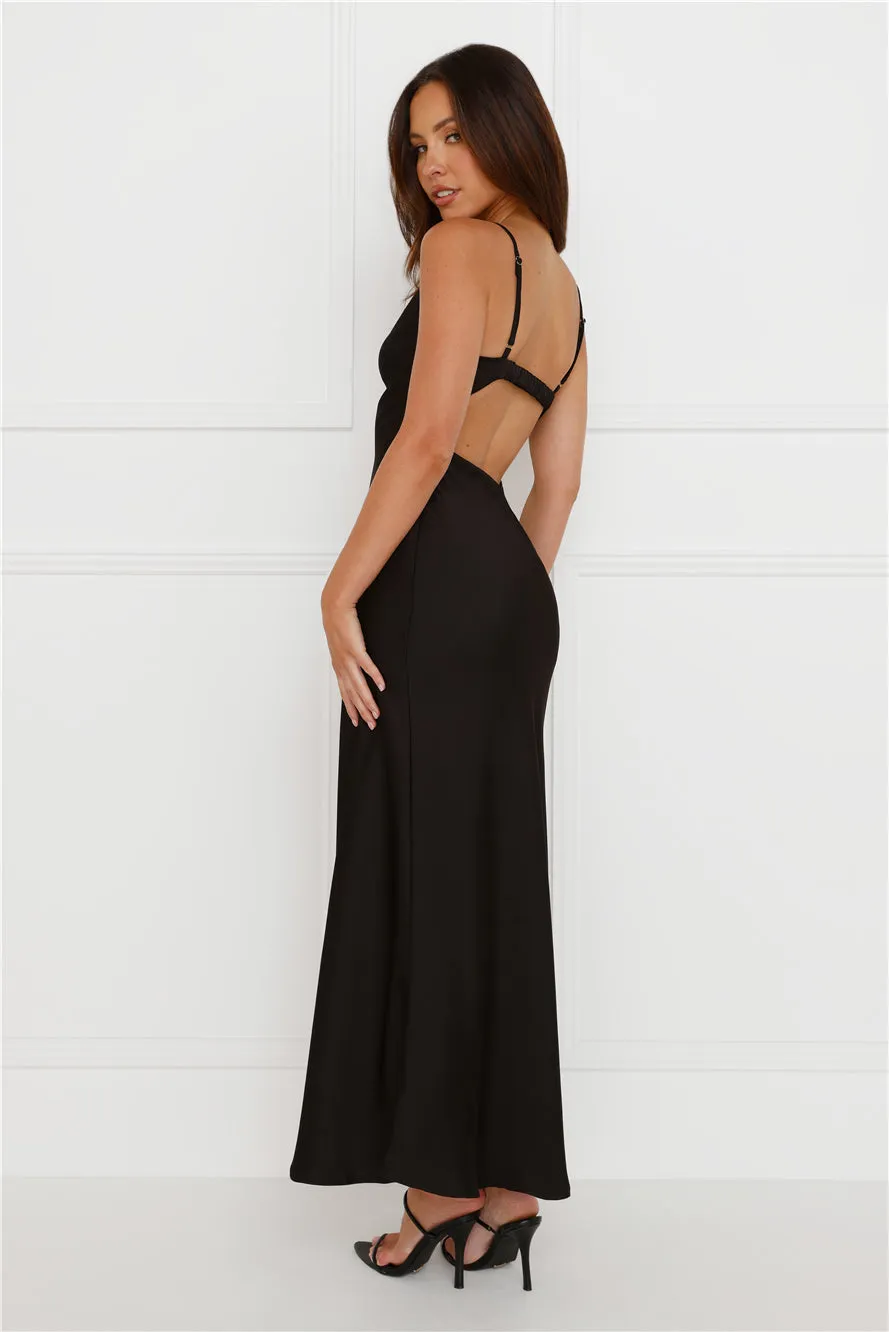 Hideaway Place Satin Maxi Dress Black sold by Hello Molly product image thumbnail 4